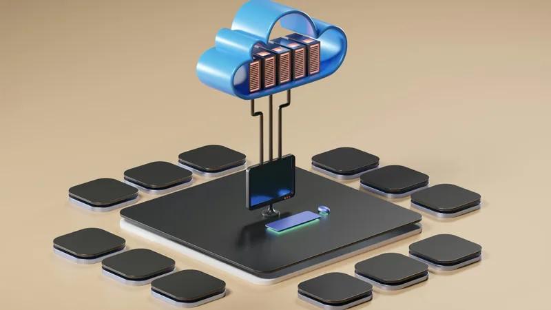 3D rendering of the cloud computing concept